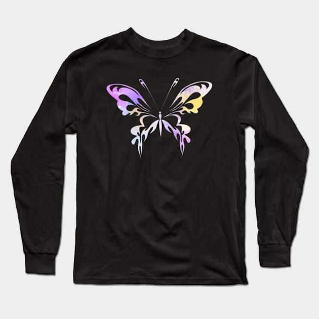Watercolor Butterfly Insects Science Gift Long Sleeve T-Shirt by twizzler3b